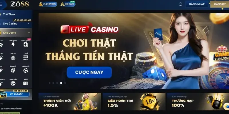 Người chơi đăng nhập trang chủ Zo88